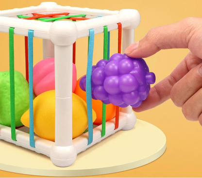 Jouet Montessori évolutif – Cube éducatif de fruits colorés pour éveil et motricité