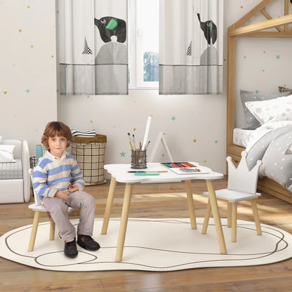 Table et Chaises Montessori pour Enfant – Ensemble 3 Pièces Design Couronne