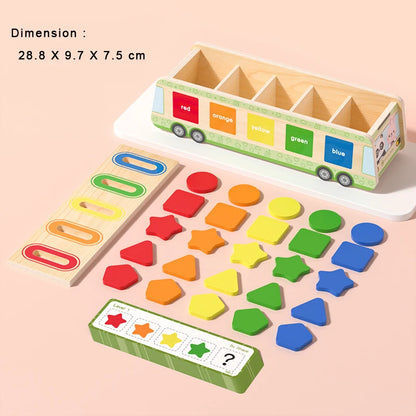 Jeu de Tri Montessori en Bois – Formes et Couleurs à Associer