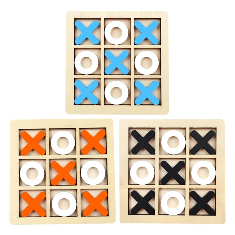 Jouet Montessori évolutif – Jeu de morpion en bois éducatif et puzzle logique