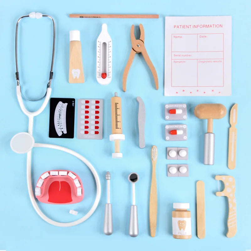 Jouet Montessori évolutif – Kit docteur en bois éducatif et jeu d’imitation