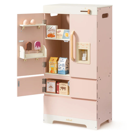 Réfrigérateur en Bois Montessori pour Enfant – Jeu d’Imitation Cuisine