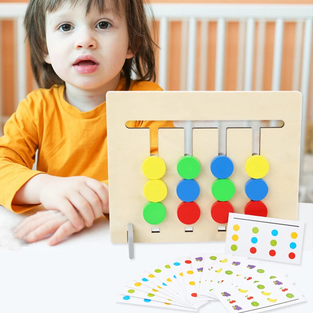 Jeu de logique en bois – Puzzle éducatif Montessori évolutif