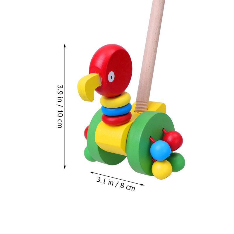 Jouet à Pousser en Bois Montessori – Compagnon de Marche pour Bébé et Enfant
