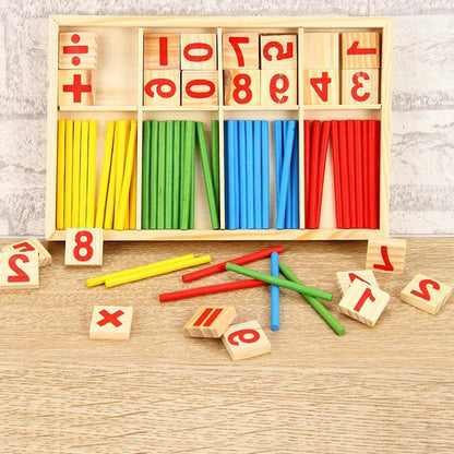 Bâtonnets de calcul en bois – Jeu de mathématiques Montessori éducatif
