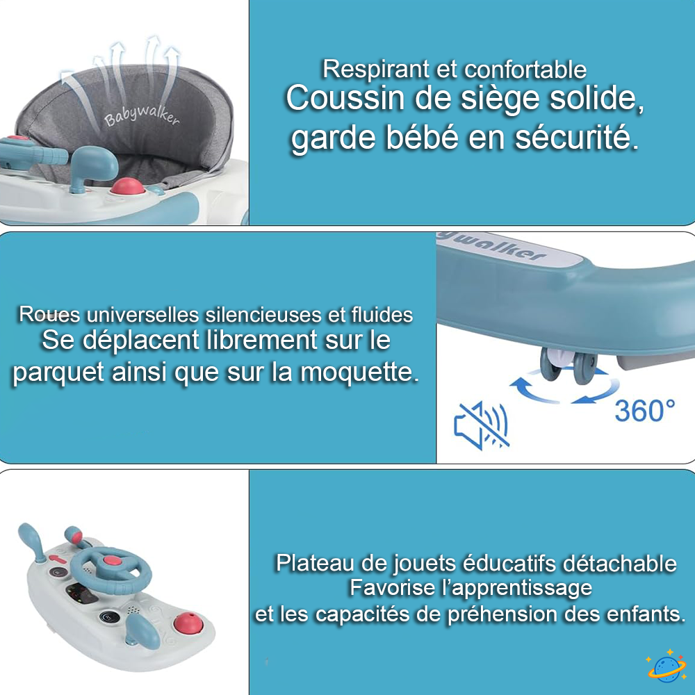 Trotteur Évolutif 2-en-1 Montessori – Marcheur et Pousseur pour Bébé