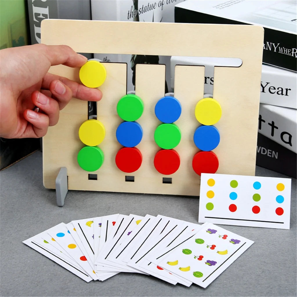 Jeu de logique en bois – Puzzle éducatif Montessori évolutif