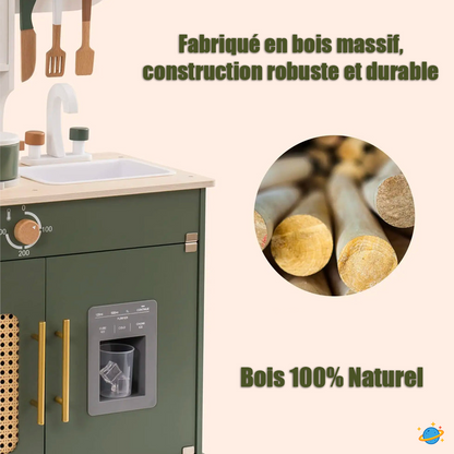 Cuisine en Bois Montessori pour Enfant – Jeu d’Imitation avec Accessoires