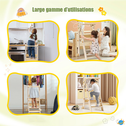 Tour Montessori Pliable – Tour d’Observation Hauteur Réglable pour Enfant